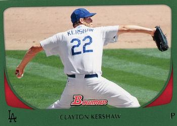 2011 Bowman - Green #65 Clayton Kershaw Front