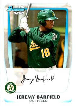 2011 Bowman - Prospects #BP3 Jeremy Barfield Front