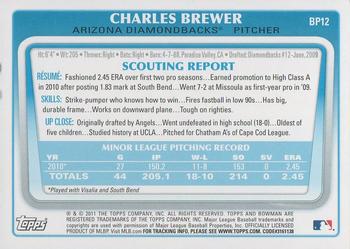 2011 Bowman - Prospects #BP12 Charles Brewer Back