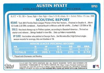 2011 Bowman - Prospects #BP63 Austin Hyatt Back