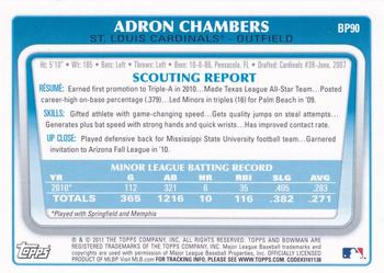 2011 Bowman - Prospects #BP90 Adron Chambers Back