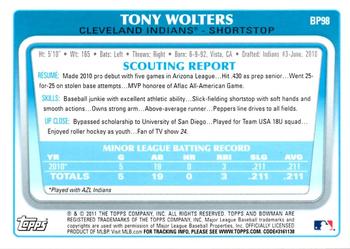2011 Bowman - Prospects #BP98 Tony Wolters Back