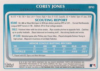 2011 Bowman - Prospects #BP43 Corey Jones Back