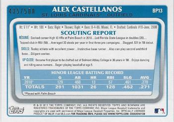 2011 Bowman - Prospects Blue #BP13 Alex Castellanos Back