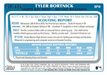 2011 Bowman - Prospects Green #BP18 Tyler Bortnick Back