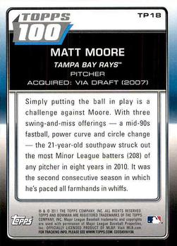 2011 Bowman - Topps 100 #TP18 Matt Moore Back