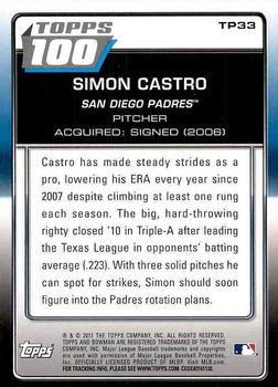 2011 Bowman - Topps 100 #TP33 Simon Castro Back