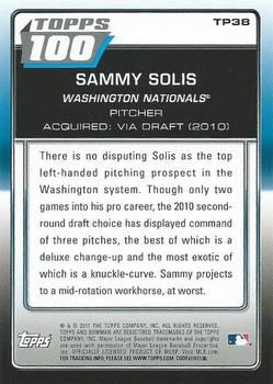 2011 Bowman - Topps 100 #TP38 Sammy Solis Back