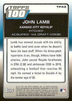 2011 Bowman - Topps 100 #TP43 John Lamb Back