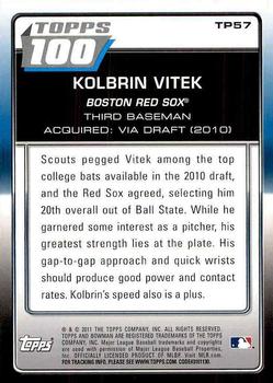 2011 Bowman - Topps 100 #TP57 Kolbrin Vitek Back