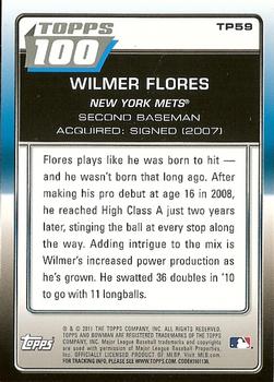2011 Bowman - Topps 100 #TP59 Wilmer Flores Back