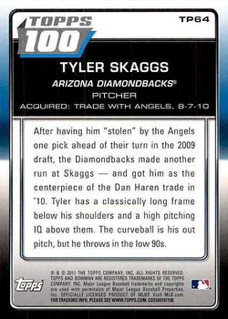 2011 Bowman - Topps 100 #TP64 Tyler Skaggs Back
