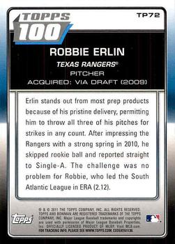 2011 Bowman - Topps 100 #TP72 Robbie Erlin Back