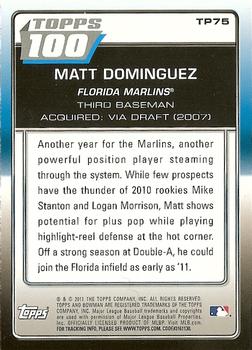 2011 Bowman - Topps 100 #TP75 Matt Dominguez Back