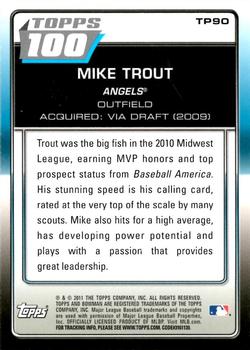 2011 Bowman - Topps 100 #TP90 Mike Trout Back