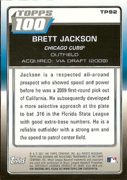 2011 Bowman - Topps 100 #TP92 Brett Jackson Back