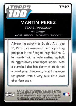 2011 Bowman - Topps 100 #TP97 Martin Perez Back