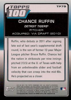 2011 Bowman - Topps 100 #TP79 Chance Ruffin Back