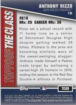 2011 Bowman - Topps of the Class #TC20 Anthony Rizzo Back