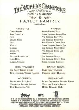 2011 Topps Allen & Ginter #30 Hanley Ramirez Back