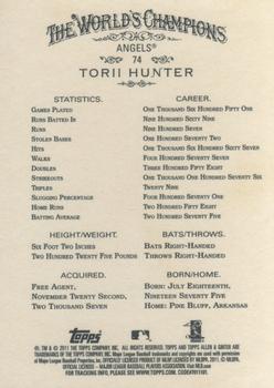 2011 Topps Allen & Ginter #74 Torii Hunter Back