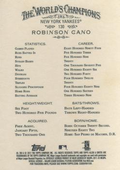 2011 Topps Allen & Ginter #130 Robinson Cano Back