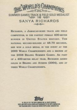 2011 Topps Allen & Ginter #148 Sanya Richards Back
