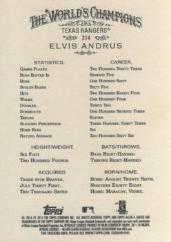 2011 Topps Allen & Ginter #214 Elvis Andrus Back