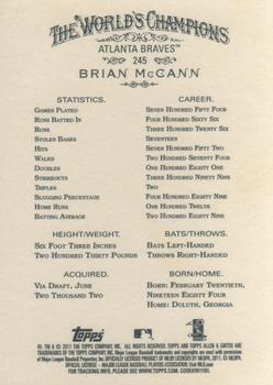 2011 Topps Allen & Ginter #245 Brian McCann Back