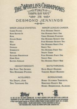 2011 Topps Allen & Ginter #276 Desmond Jennings Back