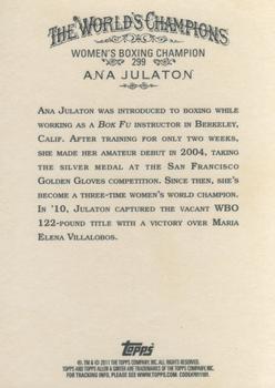 2011 Topps Allen & Ginter #299 Ana Julaton Back