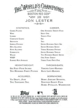 2011 Topps Allen & Ginter #320 Jon Lester Back
