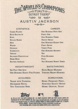 2011 Topps Allen & Ginter #54 Austin Jackson Back