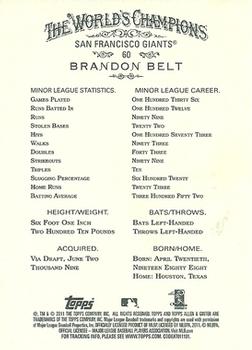 2011 Topps Allen & Ginter #60 Brandon Belt Back