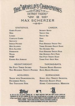 2011 Topps Allen & Ginter #68 Max Scherzer Back