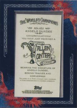 2011 Topps Allen & Ginter - Autographs #AGA-ADU Angelo Dundee Back