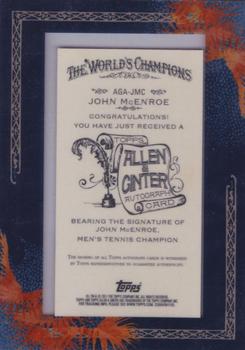 2011 Topps Allen & Ginter - Autographs #AGA-JMC John McEnroe Back
