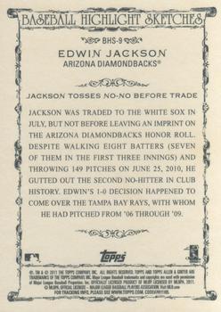 2011 Topps Allen & Ginter - Baseball Highlight Sketches #BHS-9 Edwin Jackson Back