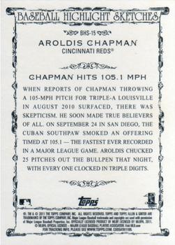 2011 Topps Allen & Ginter - Baseball Highlight Sketches #BHS-15 Aroldis Chapman Back