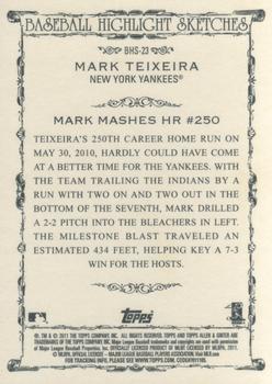2011 Topps Allen & Ginter - Baseball Highlight Sketches #BHS-23 Mark Teixeira Back