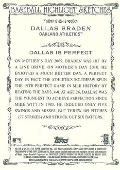 2011 Topps Allen & Ginter - Baseball Highlight Sketches #BHS-16 Dallas Braden Back
