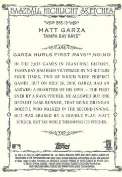 2011 Topps Allen & Ginter - Baseball Highlight Sketches #BHS-19 Matt Garza Back