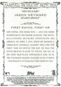 2011 Topps Allen & Ginter - Baseball Highlight Sketches #BHS-24 Jason Heyward Back