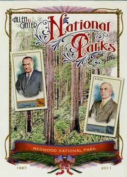 2011 Topps Allen & Ginter - Cabinet Baseball Highlights #CB-10 Redwood National Park / Lyndon B. Johnson / John E. Raker Front