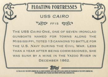 2011 Topps Allen & Ginter - Floating Fortresses #FF15 USS Cairo Back