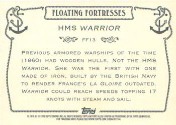 2011 Topps Allen & Ginter - Floating Fortresses #FF13 HMS Warrior Back