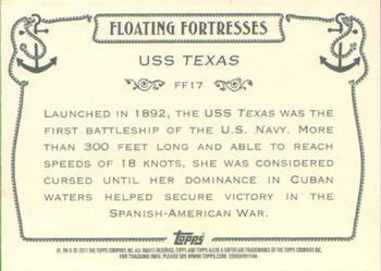 2011 Topps Allen & Ginter - Floating Fortresses #FF17 USS Texas Back