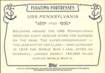 2011 Topps Allen & Ginter - Floating Fortresses #FF20 USS Pennsylvania Back