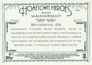 2011 Topps Allen & Ginter - Hometown Heroes #HH9 Adam Wainwright Back