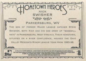 2011 Topps Allen & Ginter - Hometown Heroes #HH19 Nick Swisher Back